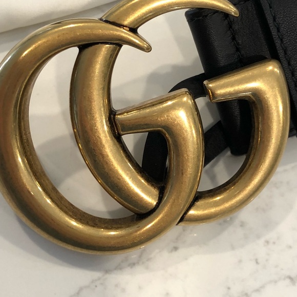 Authentic GUCCI Double G Buckle Belt Leather - Picture 7 of 8